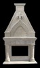 GOTHIC MANTLE HAND CARVED IN WHITE MARBLE FIREPLACE - MODEL MFP133