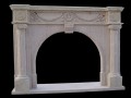 HAND CARVED TRAVERTINE BEIGE MARBLE FIREPLACE - MODEL MFP134