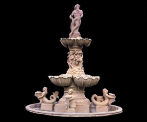 MONUMENTAL TWO TIER FOUNTAIN IN HAND CARVED WHITE MARBLE – MODEL MF108 1